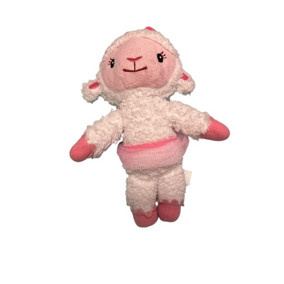 Lambie Pink and White Plush Sheep Toy - Picture 1 of 2